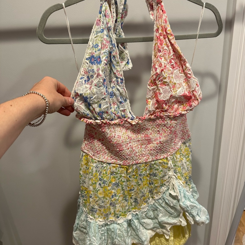 LoveShackFancy Floral Halter Dress